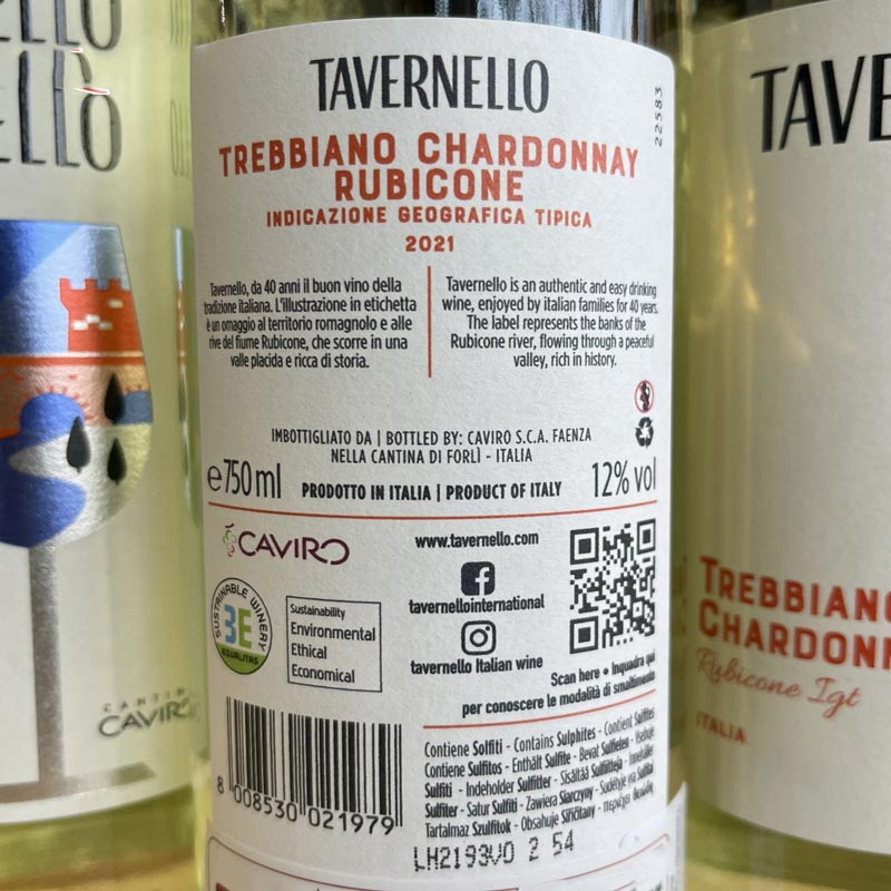 Tavernello Trebbiano Chardonnay Rubicone Tavernello Trebbiano Chardonnay Rubicone